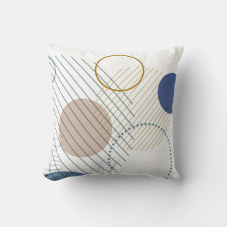 Abstraktes Blau- und Goldkissen Kissen
