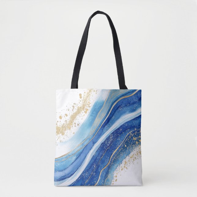 Abstraktes Blau- und Goldmarmormuster (Vorderseite)
