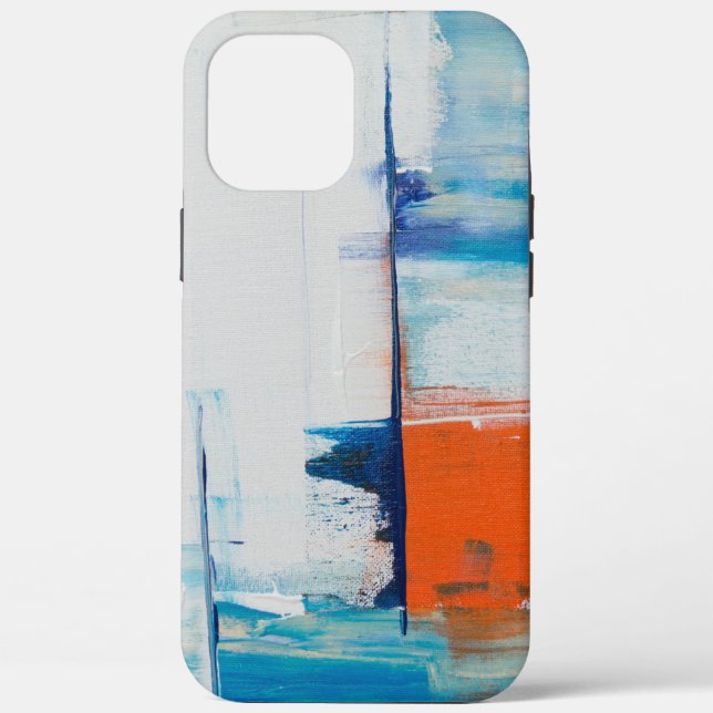 Abstraktes Blau und Orange Moderne Kunst Case-Mate iPhone Hülle (Rückseite)