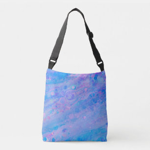 Abstraktes Blau und Rosa Bubbly Meerjungfrau Tragetaschen Mit Langen Trägern
