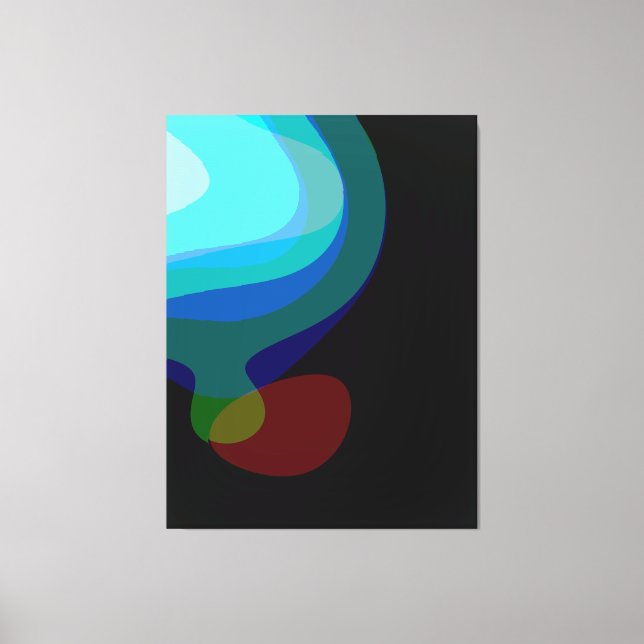 Abstraktes Blau und Schwarz Art 915 Leinwanddruck (Vorderseite)