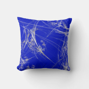 Abstraktes Blau und weißes Fraktal Kissen