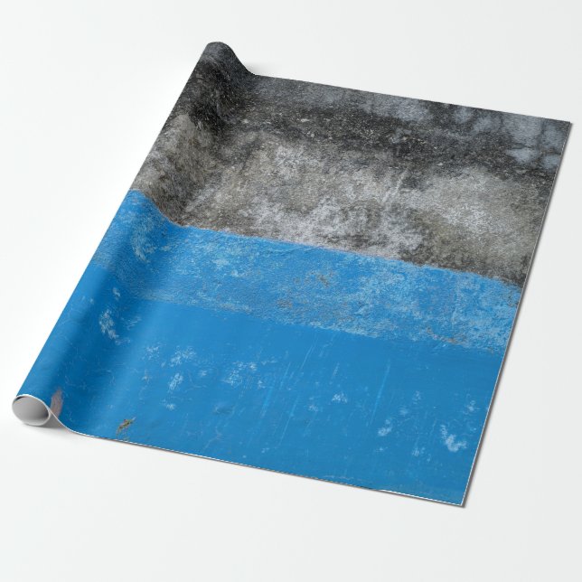 Abstraktes Blau-Weiß-Bild Geschenkpapier (Ungerollt)
