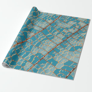 Abstraktes Blau-Weiß-Bild Geschenkpapier