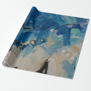 Abstraktes Blau-Weiß-Bild Geschenkpapier