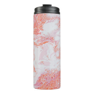 Abstraktes Blau-Weiß-Bild Thermosbecher
