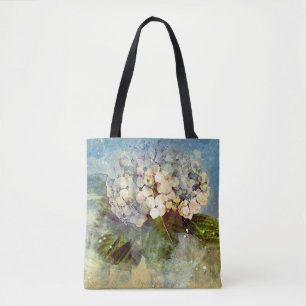 Abstraktes Blau, weißes Hydrangea