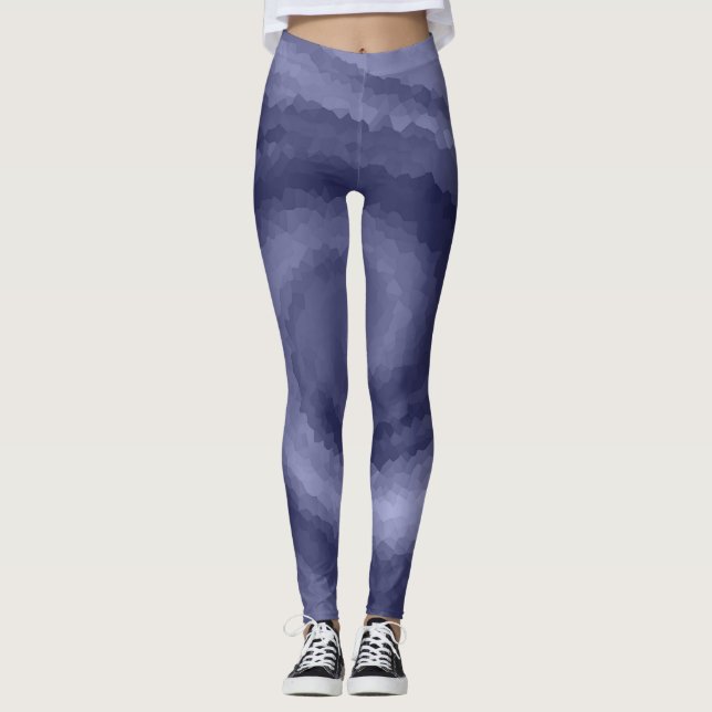 Abstraktes, blauer violettes Veilchenschiff Modern Leggings (Vorderseite)