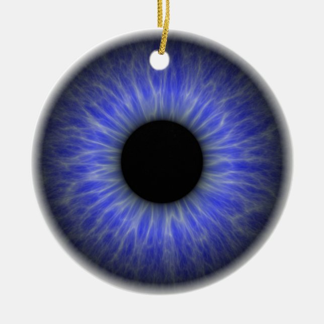 abstraktes blaues Auge Keramikornament (Vorne)