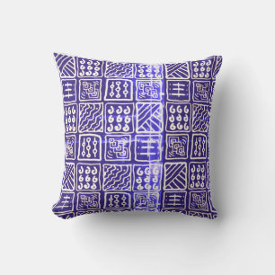 Abstraktes blaues Batik-Pillow - Not Kissen
