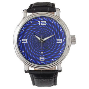 Abstraktes blaues Circle Design Armbanduhr
