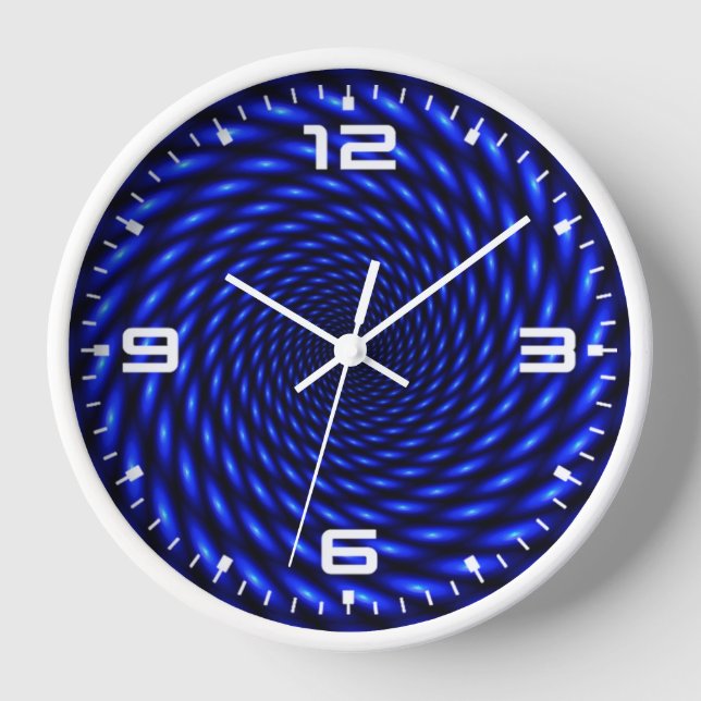 Abstraktes blaues Circle Design Uhr (Vorderseite)