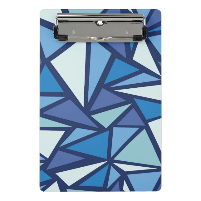 Abstraktes blaues Eis Crsytal Muster Mini Klemmbrett (Vorderseite)