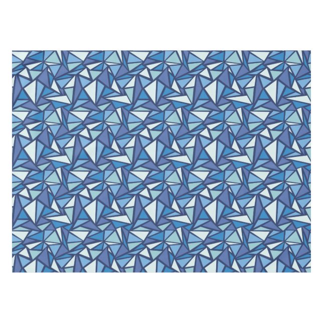 Abstraktes blaues Eis Crsytal Muster Tischdecke (Vorderseite (Horizontal))