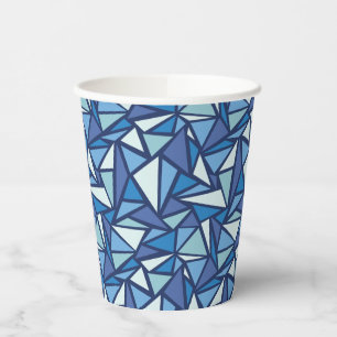 Abstraktes blaues Eiskristall-Muster Pappbecher