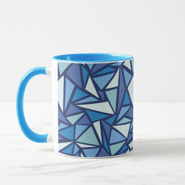 Abstraktes Blaues Eiskristall Tasse (Links)
