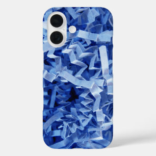Abstraktes blaues geknittertes zerrissenes Papier  iPhone 16 Hülle
