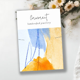 Abstraktes blaues gelbes Aquarellbild Visitenkarte