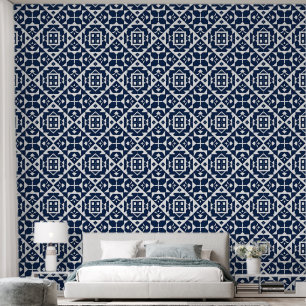 Abstraktes blaues geometrisches Design Tapete