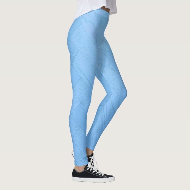 Abstraktes blaues Holzfußboden | Leggings (Rechts)