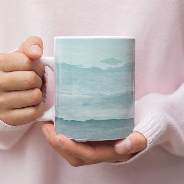 Abstraktes blaues Meer Kaffeetasse (Von Creator hochgeladen)