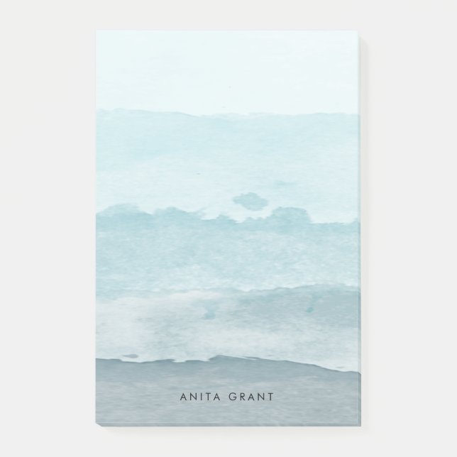 Abstraktes blaues Meer Post-it Klebezettel (Vorderseite)