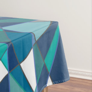 Abstraktes blaues Mosaik Tischdecke