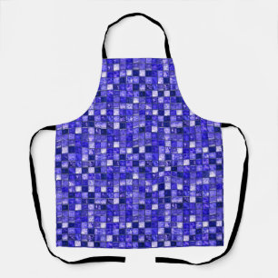 Abstraktes blaues Mosaikdesign mit leuchtenden Tex Schürze