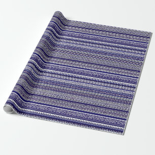 Abstraktes blaues Muster - Hmong Wrapping Paper Geschenkpapier