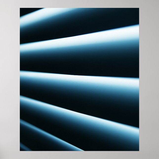 Abstraktes blaues Muster Poster (Vorne)