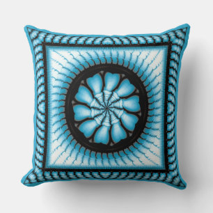 Abstraktes blaues Muster vertauschen Kissen