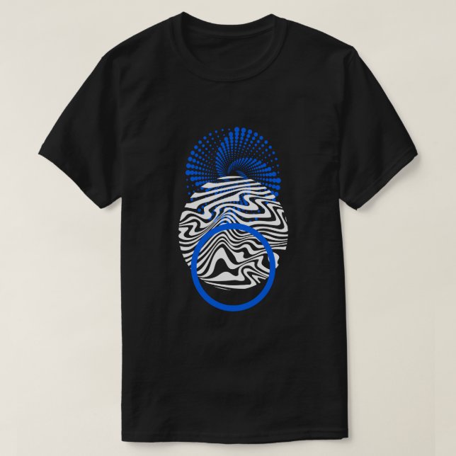 Abstraktes blaues Portal Vortex T-Shirt (Design vorne)
