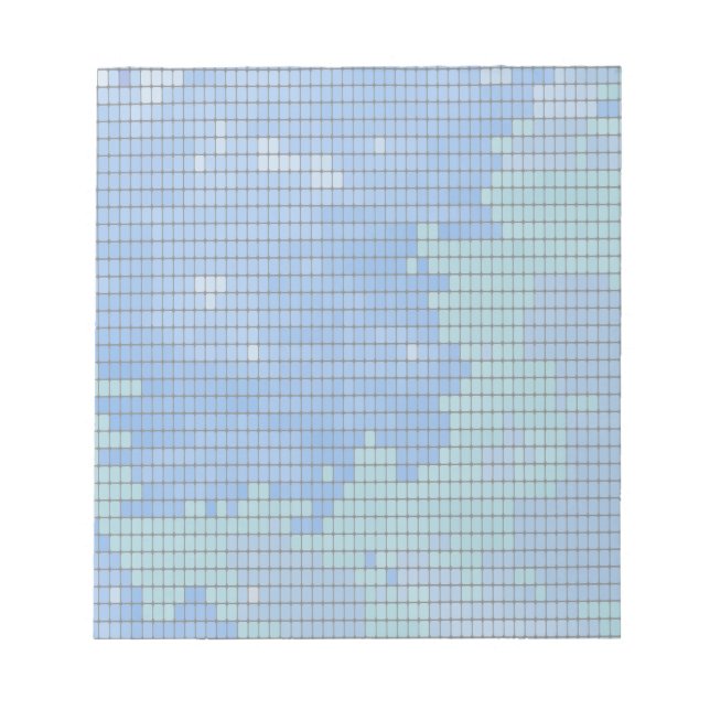 Abstraktes blaues Quadrat-Muster Notizblock (Vorderseite)