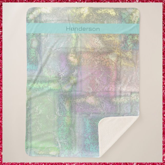 Abstraktes blaues rosa Texturmuster Sherpadecke (Von Creator hochgeladen)