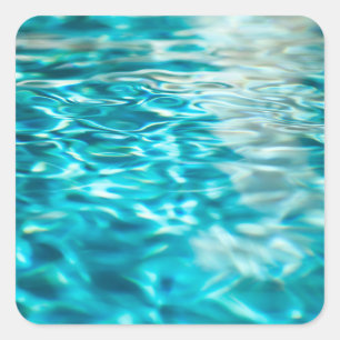 Abstraktes blaues türkisblaues Wasser Quadratischer Aufkleber