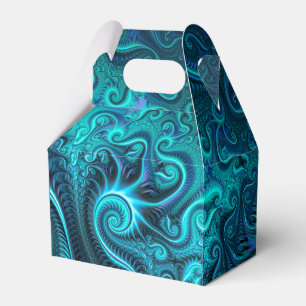 Abstraktes blaues und Aquamarines Spiralmuster Geschenkschachtel