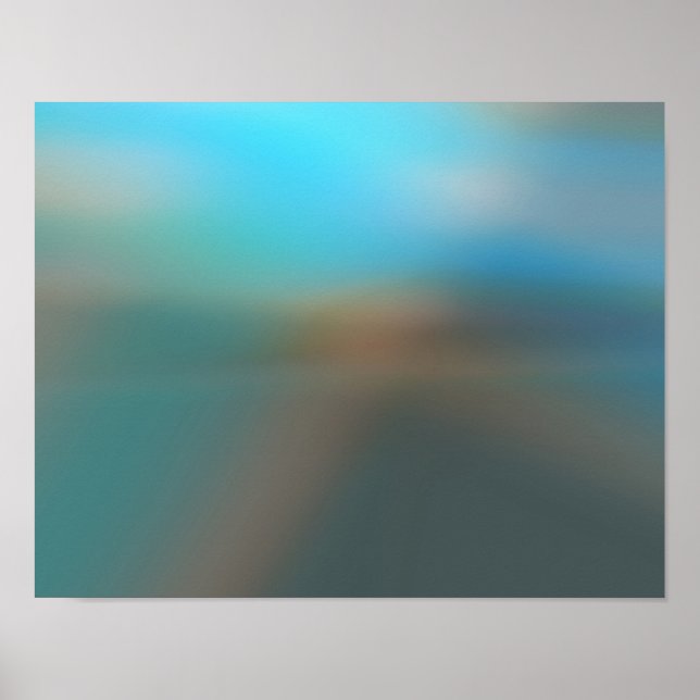 Abstraktes blaues und braunes Glow #2-Poster Poster (Vorne)