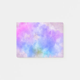 Abstraktes, blaues und Lila Aquarell Post-it Klebezettel