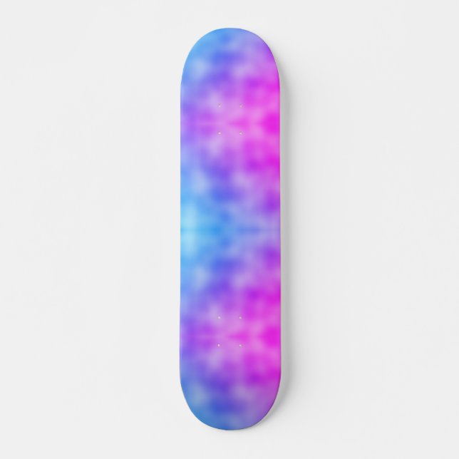Abstraktes blaues und Lila Musterskateboard Skateboard (Vorne)