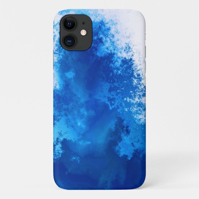 Abstraktes blaues Vollfarbendesign Case-Mate iPhone Hülle (Rückseite)