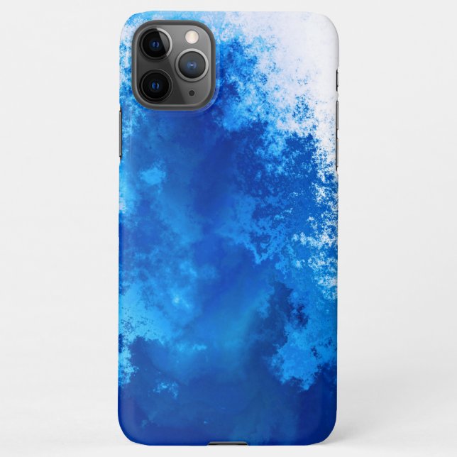 Abstraktes blaues Vollfarbendesign iPhone Hülle (Rückseite)