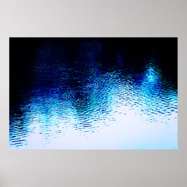 Abstraktes blaues Wasser Poster (Vorne)