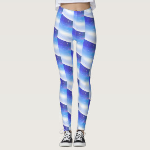 Abstraktes blaues Wellenmuster #4 Leggings
