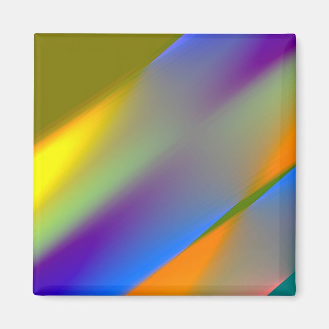 Abstraktes, blaugelbgrün, Orang-Purpur Magnet (Vorne)