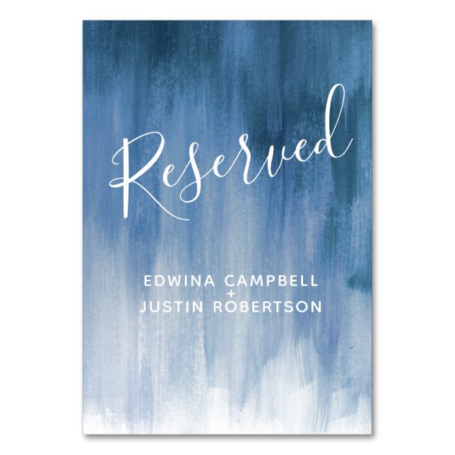 Abstraktes, blaugraues Waschbecken Moderne Tischde Tischnummer (Rückseite)