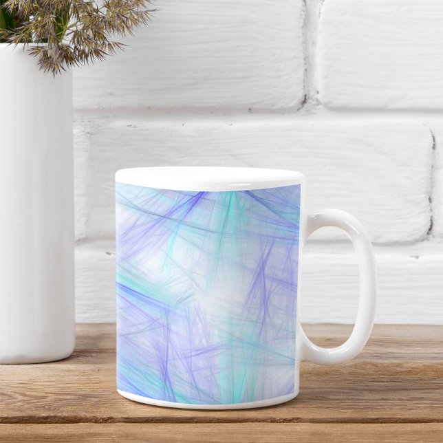 Abstraktes blaugrünes Fraktal Kaffeetasse (Von Creator hochgeladen)