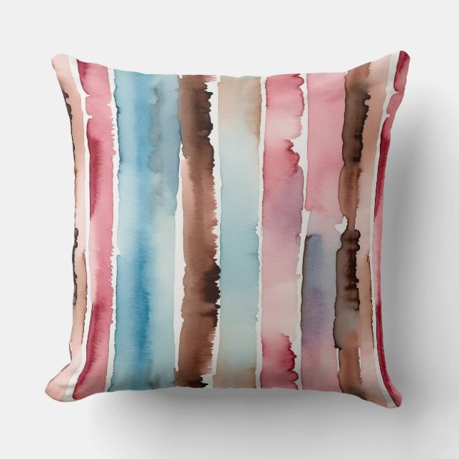 Abstraktes Blaupink und Schokolade Kissen (Vorderseite)