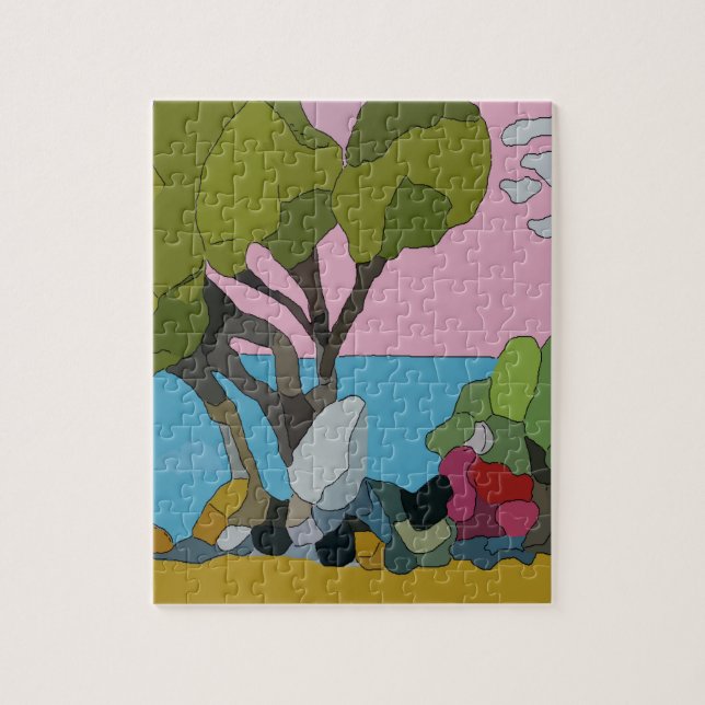 Abstraktes Bleiglas Puzzle (Vertikal)