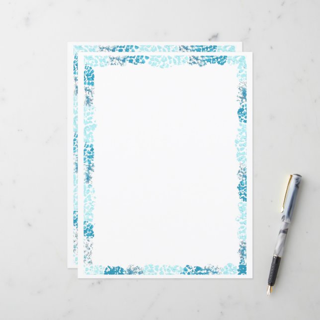 Abstraktes Blue Border Scrapbook und Zeitschriften (Vorderseite/Rückseite Beispiel)