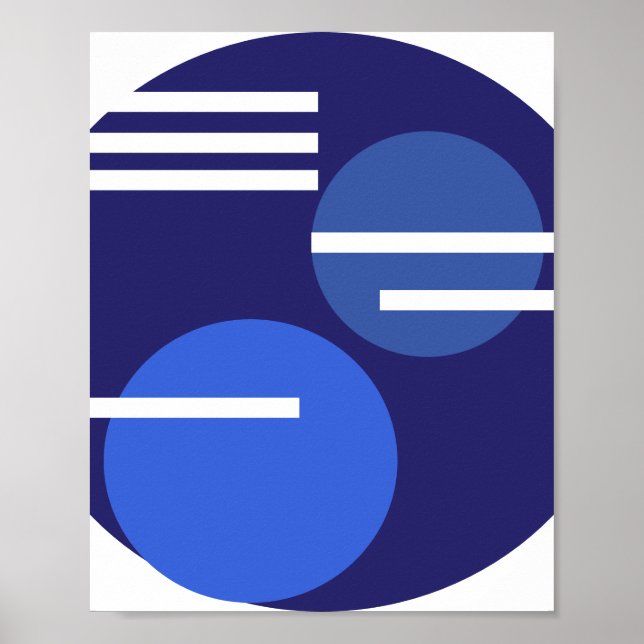 Abstraktes Blue Circle Poster (Vorne)